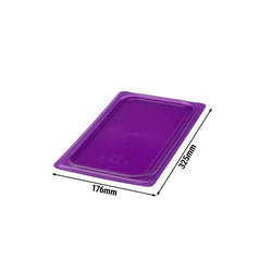 (6 sztuk) CAMBRO | SafeTrak – pokrywki z polipropylenu do pojemników GN 1/3 – fioletowe