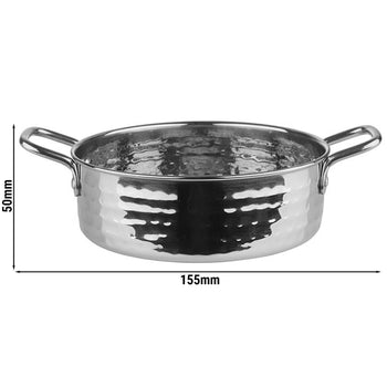 (6 sztuk) Naczynia do serwowania - MUMBAI - stal nierdzewna - 0,75 litra - Ø 155 mm - srebrne - Prime Gastro