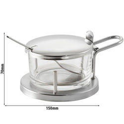 (6 sztuk) Zestaw do serów Parmesan Menage - CLASSIC - 180 ml - wraz z łyżeczką - srebrny