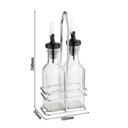 (6 sztuk) Zestaw do octu i oleju - 120 ml - stojak ze stali nierdzewnej