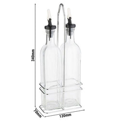 (6 sztuk) Zestaw do octu i oleju – 500 ml – stojak ze stali nierdzewnej