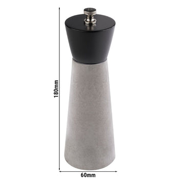(6 sztuk) Młynek do pieprzu - ELEMENT - beton - wysokość: 180 mm - Prime Gastro