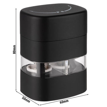 (6 sztuk) Młynek do soli i pieprzu 2 w 1 – tworzywo sztuczne – wysokość: 80 mm - Prime Gastro