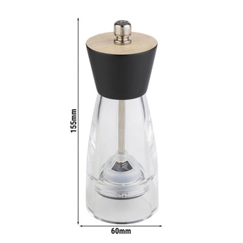 (6 sztuk) Młynek do pieprzu - FRIDA - akryl - wysokość: 155 mm - Prime Gastro