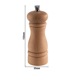 (6 sztuk) Młynek do pieprzu - ETERNAL - drewno - wysokość: 155 mm