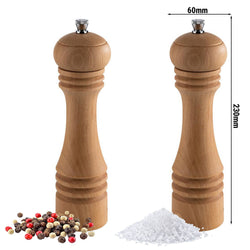 (6 sztuk) Młynki do soli i pieprzu - ETERNAL - drewno - wysokość: 230 mm