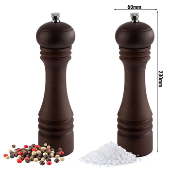 (6 sztuk) Młynki do soli i pieprzu - ETERNAL - drewno - wysokość: 230 mm - Prime Gastro