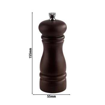 (6 sztuk) Młynki do soli - ETERNAL - drewno - wysokość: 155 mm - Prime Gastro