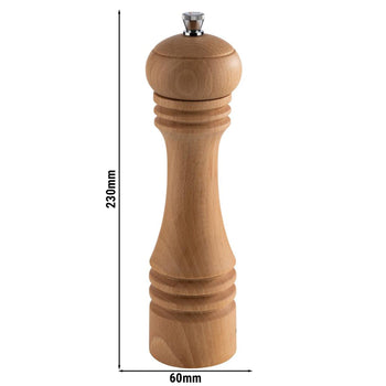 (6 sztuk) Młynki do soli - ETERNAL - drewno - wysokość: 230 mm - Prime Gastro