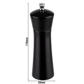 (6 sztuk) Młynek do pieprzu - MIDNIGHT - drewno - wysokość: 170 mm - Prime Gastro
