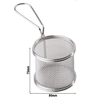 (6 sztuk) Kosz do serwowania frytek - SNACKHOLDER - Stal nierdzewna - Ø 80 mm - Srebrny - Prime Gastro