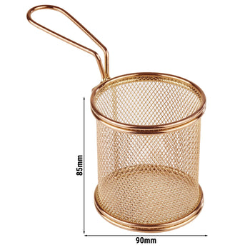(6 sztuk) Kosz do serwowania frytek - SNACKHOLDER - Stal nierdzewna - Ø 90 mm - Miedziany - Prime Gastro