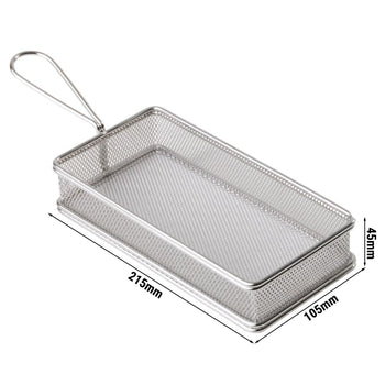 (6 sztuk) Koszyk do serwowania frytek - SNACKHOLDER - stal nierdzewna - 215 x 105 mm - srebrny - Prime Gastro