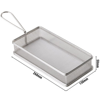 (6 sztuk) Koszyk do serwowania frytek - SNACKHOLDER - stal nierdzewna - 260 x 130 mm - srebrny - Prime Gastro