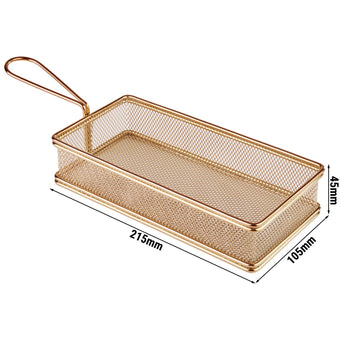 (6 sztuk) Koszyk do serwowania frytek - SNACKHOLDER - stal nierdzewna - 215 x 105 mm - miedziany - Prime Gastro