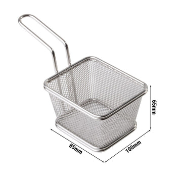 (6 sztuk) Koszyk do serwowania frytek - SNACKHOLDER - stal nierdzewna - 100 x 85 mm - srebrny - Prime Gastro