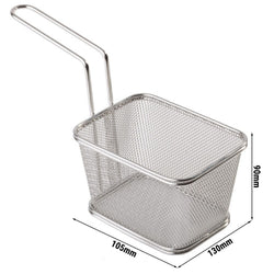 (6 sztuk) Koszyk do serwowania frytek - SNACKHOLDER - stal nierdzewna - 130 x 105 mm - srebrny