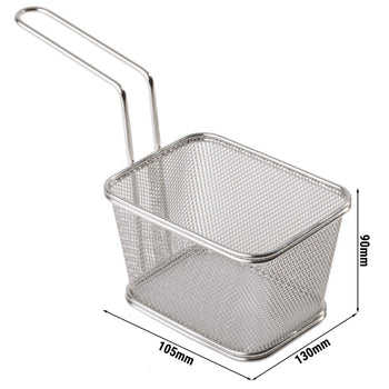 (6 sztuk) Koszyk do serwowania frytek - SNACKHOLDER - stal nierdzewna - 130 x 105 mm - srebrny - Prime Gastro