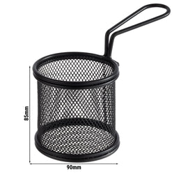 (6 sztuk) Kosz do serwowania frytek - SNACKHOLDER - Stal nierdzewna - Ø 80 mm - Czarny