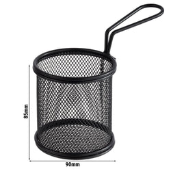 (6 sztuk) Kosz do serwowania frytek - SNACKHOLDER - Stal nierdzewna - Ø 90 mm - Czarny