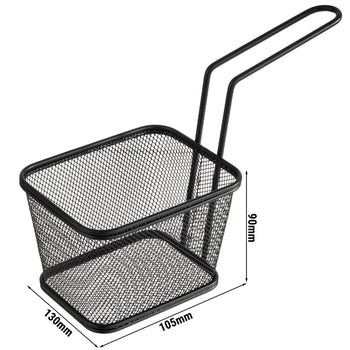 (6 sztuk) Koszyk do serwowania frytek - SNACKHOLDER - stal nierdzewna - 130 x 105 mm - czarny - Prime Gastro