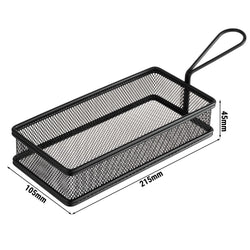 (6 sztuk) Koszyk do serwowania frytek - SNACKHOLDER - stal nierdzewna - 215 x 105 mm - czarny
