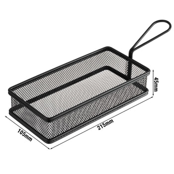 (6 sztuk) Koszyk do serwowania frytek - SNACKHOLDER - stal nierdzewna - 215 x 105 mm - czarny - Prime Gastro