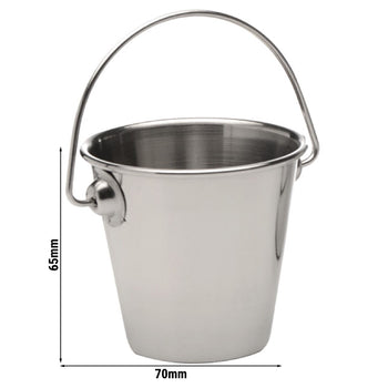 (6 sztuk) Wiaderko do serwowania i sosów - SNACKHOLDER - Stal nierdzewna - 0,15 litra - Ø 70 mm - Prime Gastro