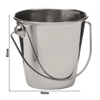 (6 sztuk) Wiaderko do serwowania i sosów - SNACKHOLDER - Stal nierdzewna - 0,33 litra - Ø 90 mm - Prime Gastro