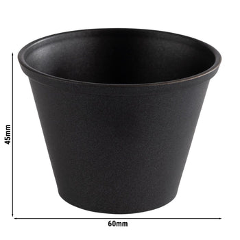 (6 sztuk) Miseczki - zestaw 6 sztuk - nierdzewna stal - 60 ml - Ø 60 mm - czarne - Prime Gastro