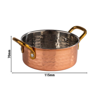 (6 sztuk) Naczynia do serwowania - MUMBAI - nierdzewna stal - 0,35 litra - Ø 115 mm - miedź - Prime Gastro