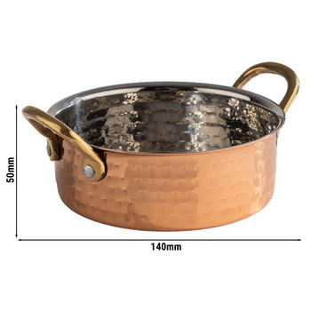 (6 sztuk) Naczynia do serwowania - MUMBAI - nierdzewna stal - 0,5 litra - Ø 140 mm - miedź - Prime Gastro