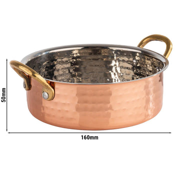 (6 sztuk) Naczynia do serwowania - MUMBAI - nierdzewna stal - 0,7 litra - Ø 160 mm - miedź - Prime Gastro