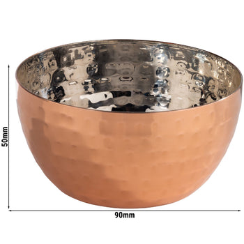 (6 sztuk) Miska - MUMBAI - nierdzewna - 0,2 litra - Ø 90 mm - miedziana - Prime Gastro