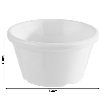 (6 sztuk) Miseczki do dipów - zestaw 12 sztuk - PET - 90 ml - Ø 75 mm - białe - Prime Gastro