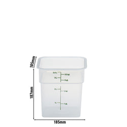 (6 sztuk) CAMBRO | CAMSQUARES® – pojemniki – 3,8 litra – przezroczyste