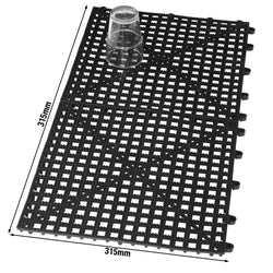 (3 sztuki) FUCHS | DELFIN® Gumowa mata ociekowa – zestaw 2 sztuk – 315 x 315 mm – łączona – czarna