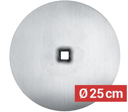 Talerz na mięso – stal nierdzewna – Ø 250 mm – do szpikulca do kebaba o przekroju 12 x 12 mm