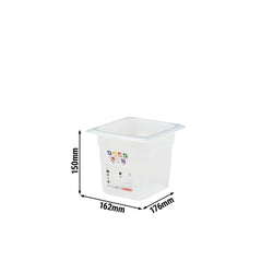 (6 sztuk) CAMBRO | SafeTrak – pojemniki z polipropylenu GN 1/6 – kolor mleczny – wysokość: 150 mm