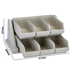 CAMBRO | Versa Organizer – mała półka z 6 pojemnikami – 511 x 488 mm – szara w cętki