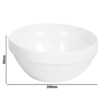 (6 sztuk) Miska - FRIENDLY - PET - 1,8 litra - okrągła - Ø 200 mm - biała - Prime Gastro