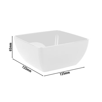 (6 sztuk) Miska - FRIENDLY - PET - 0,4 litra - kwadratowa - biała - Prime Gastro