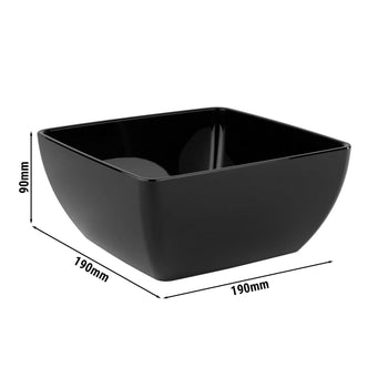 (6 sztuk) Miska - FRIENDLY - PET - 1,5 litra - kwadratowa - czarna - Prime Gastro