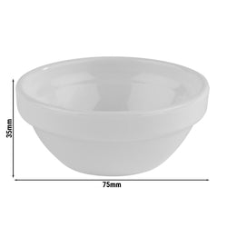 (12 sztuk) Miseczki do dipów - FRIENDLY - PET - 50 ml - okrągłe - Ø 75 mm - białe