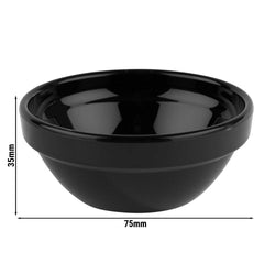 (12 sztuk) Miseczki do dipów - FRIENDLY - PET - 50 ml - okrągłe - Ø 75 mm - czarne