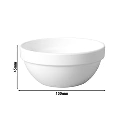 (6 sztuk) Miska - FRIENDLY - PET - 0,15 litra - okrągła - Ø 100 mm - biała