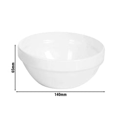 (6 sztuk) Miska - FRIENDLY - PET - 0,5 litra - okrągła - Ø 140 mm - biała
