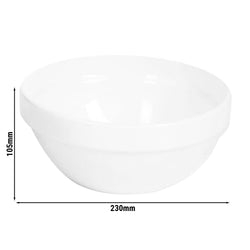 (6 sztuk) Miska - FRIENDLY - PET - 2,5 litra - okrągła - Ø 230 mm - biała