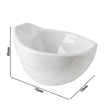 (12 sztuk) Miseczki do dipów - FRIENDLY - PET - 50 ml - 75x70 mm - białe - Prime Gastro