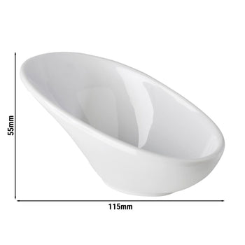 (12 sztuk) Miseczki do dipów - FRIENDLY - PET - 40 ml - 115x60 mm - białe - Prime Gastro
